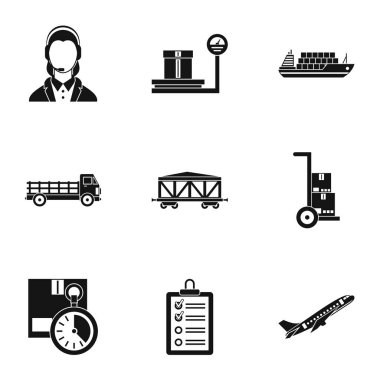 Simgeler kümesi, basit tarzı ambalaj kargo