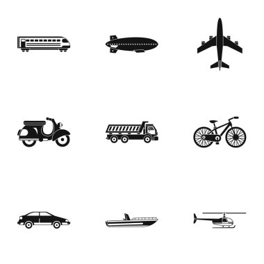 Hareket Icons set, basit tarzı