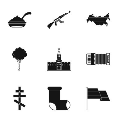 Rusya Icons set, basit tarzı turizm