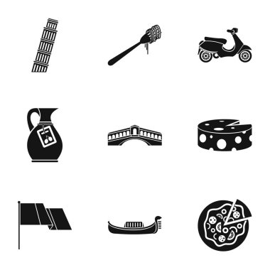 İtalya Icons set, basit tarzı