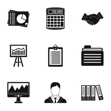 Finans Icons set, basit tarzı