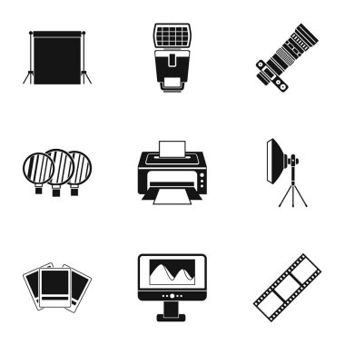 Fotoğraf simgeler kümesi, basit tarzı almak