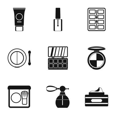 Yüz bakımı Icons set, basit tarzı