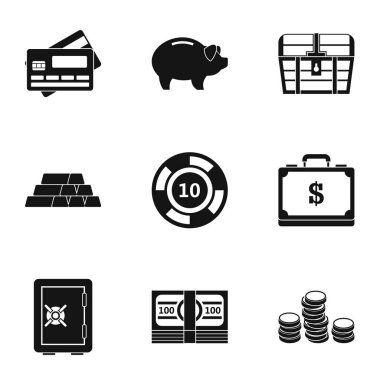 Finans Icons set, basit tarzı