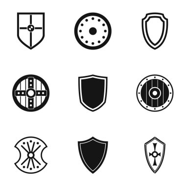 Kalkan Icons set, basit tarzı mücadele