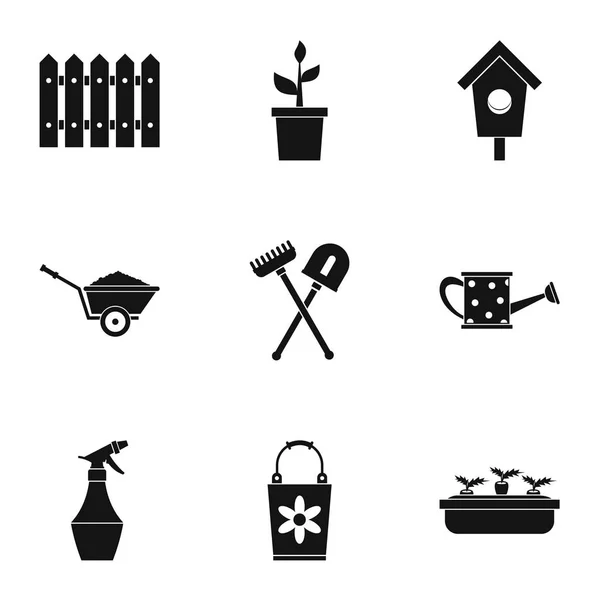 Conjunto de iconos de agricultura, estilo simple — Vector de stock