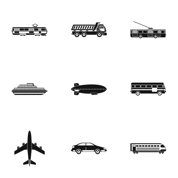 交通工具图标集，简单的样式 — 图库矢量图片