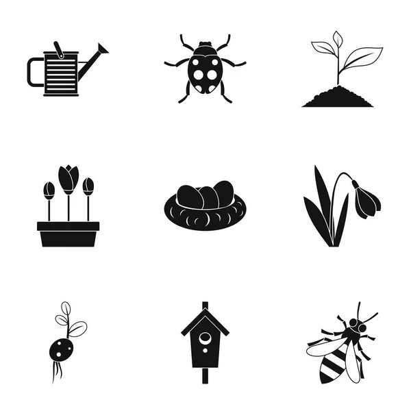 Conjunto de iconos de agricultura, estilo simple — Archivo Imágenes Vectoriales
