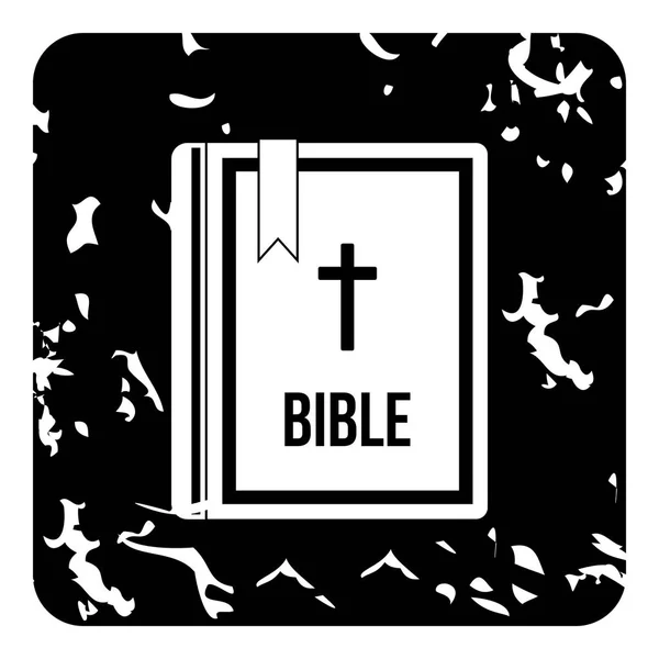 Icône de la Bible, style grunge — Image vectorielle