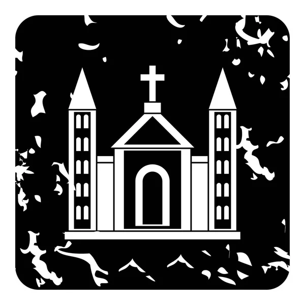 Église icône chrétienne, style grunge — Image vectorielle