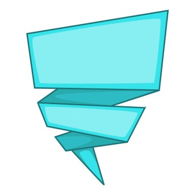 Mavi origami konuşma balonu simgesinin, karikatür tarzı