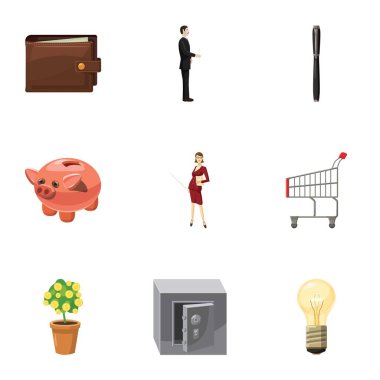 Icons set pazarlama, karikatür tarzı