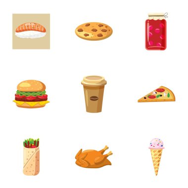 Abur cubur Icons set, karikatür tarzı