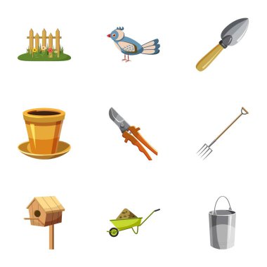 Çiftlik Icons set, karikatür tarzı