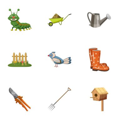 Tarım Icons set, karikatür tarzı