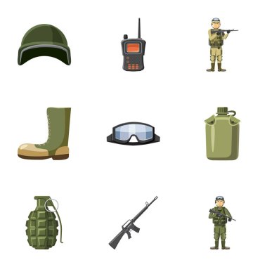 Silah Icons set, karikatür tarzı