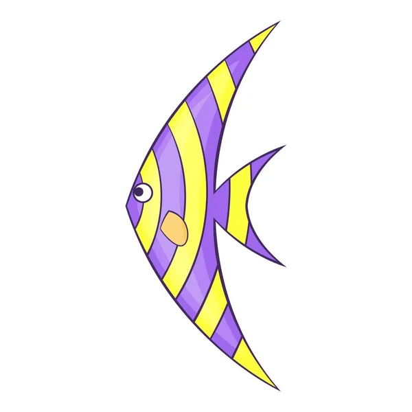 Ícone de peixe zanclus, estilo cartoon — Vetor de Stock
