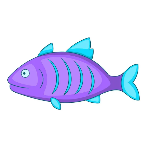Фіолетовий значок риби, мультиплікаційний стиль — стоковий вектор