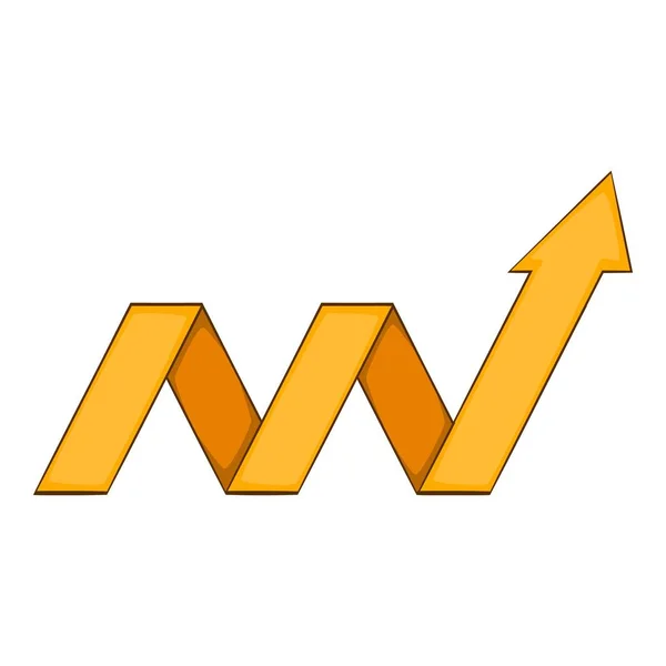 Icône graphique flèche de croissance jaune, style dessin animé — Image vectorielle