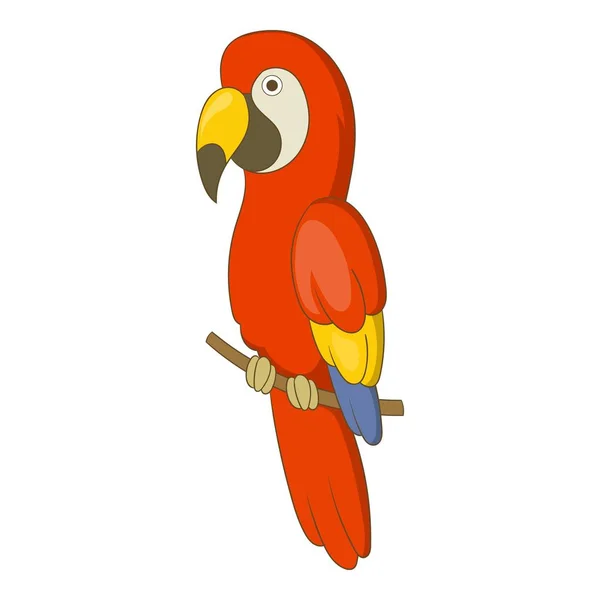 巴西鹦鹉的红色图标，卡通风格 — 图库矢量图片