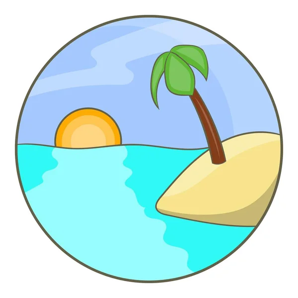 Insel im tropischen Ozean mit Palmensymbol — Stockvektor