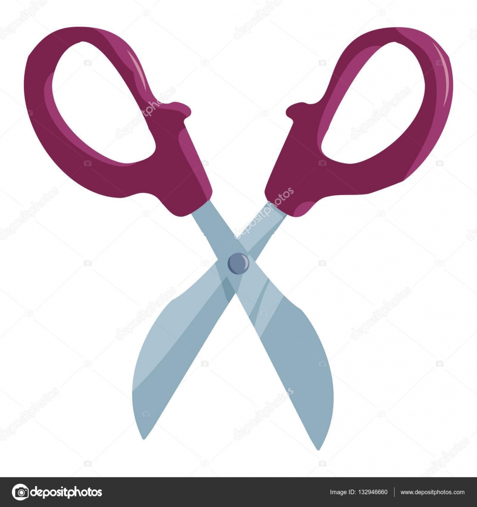 テーラーはさみアイコン 漫画のスタイル ストックベクター C Ylivdesign