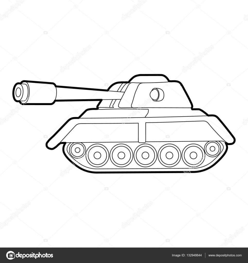 Tank Icon Outline Style Stock Vector C Ylivdesign 132948644