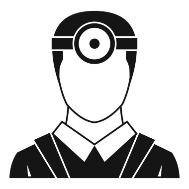 Göz doktoru kafa ile ayna simgesi basit tarzı