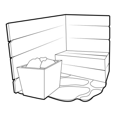 Sauna simgesi, anahat stili