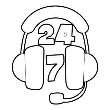 Bütün gün destek simgesi, anahat stili