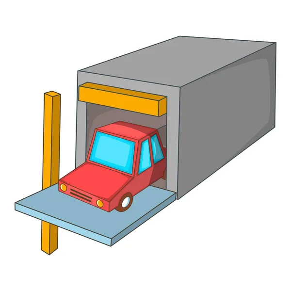 Ícone de garagem de carro, estilo cartoon — Vetor de Stock
