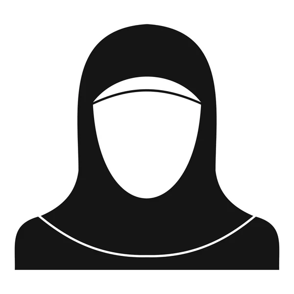 Muzulmán nők visel a hidzsáb ikon, egyszerű stílus — Stock Vector