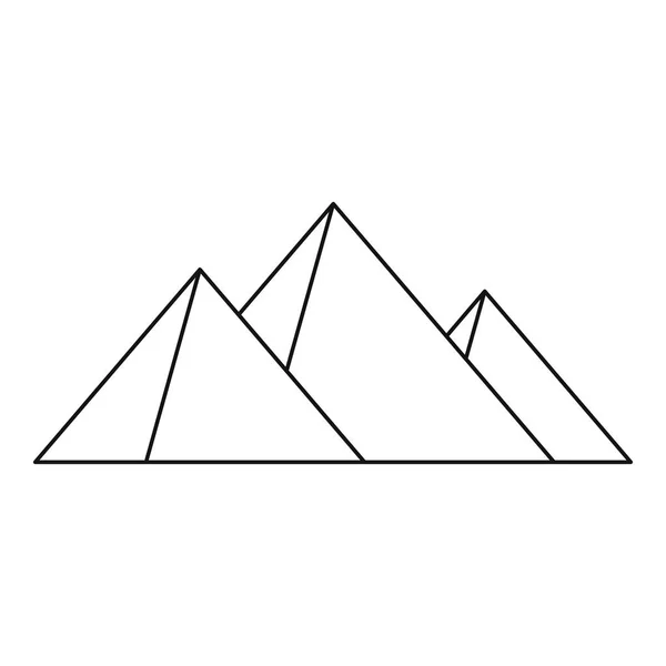 Grande icône pyramidale, style contour — Image vectorielle