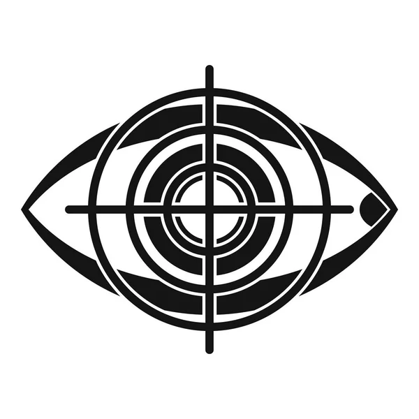 Ögat och mål ikon, enkel stil — Stock vektor