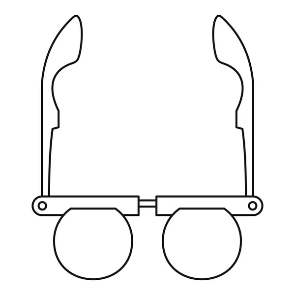 Gafas con icono de lentes redondas, estilo bosquejo — Vector de stock