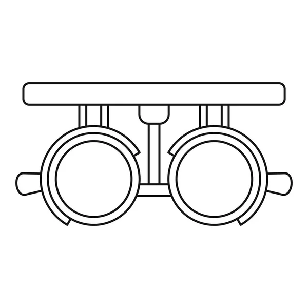 Icono de marcos de lente de prueba, estilo de contorno — Vector de stock