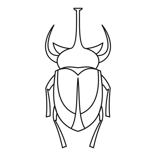 Icône du rhinocéros européen, style contour — Image vectorielle