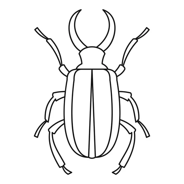 Lucanus cervus böceği simgesi, anahat stili — Stok Vektör