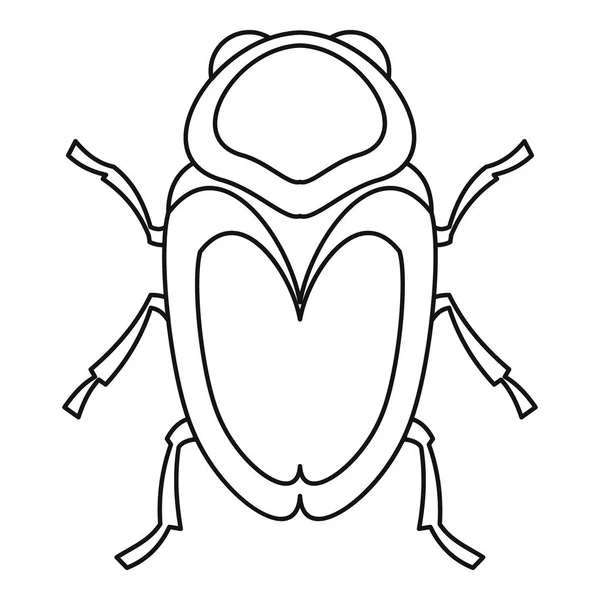 Иконка жука-скарабея, стиль контура — стоковый вектор