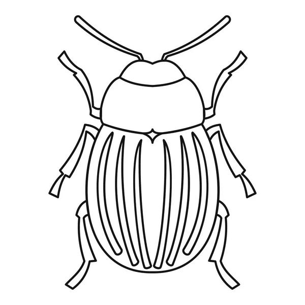 科罗拉多马铃薯甲虫图标，大纲样式 — 图库矢量图片