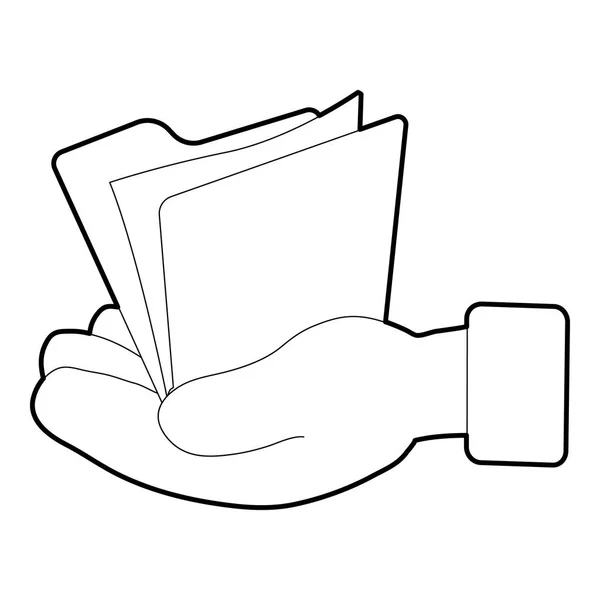 Icono de carpeta de archivo de mano, estilo isométrico 3d — Vector de stock