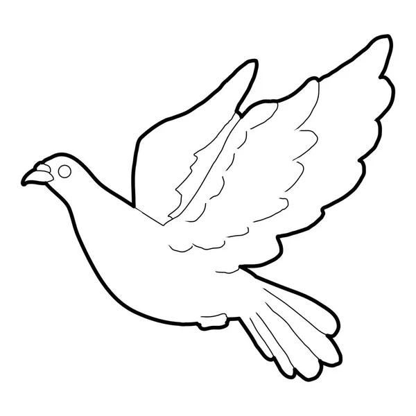 Dove icon, outline style — Stock Vector