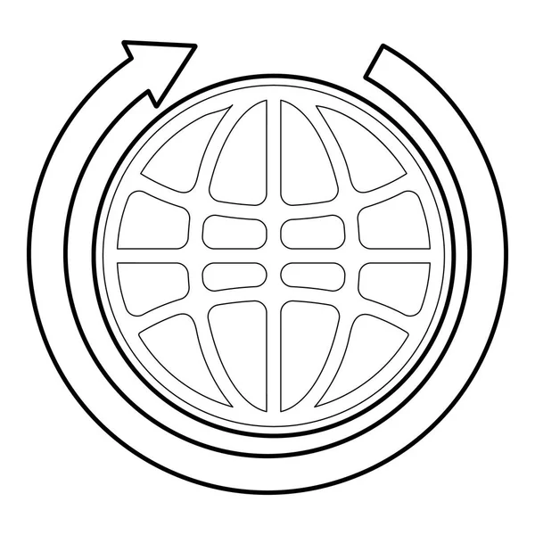 Значок Земли, стиль контура — стоковый вектор