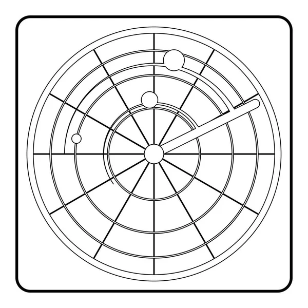 Icono de radar, estilo de contorno — Vector de stock