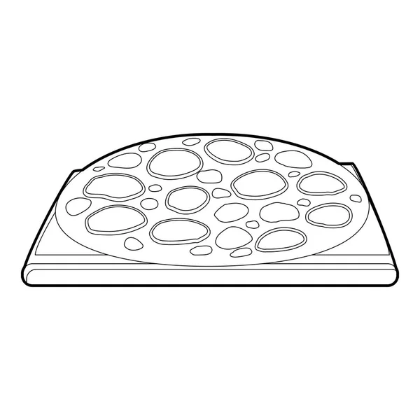Icono de pizza, estilo de esquema — Vector de stock