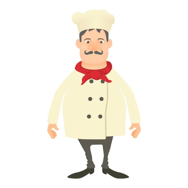 微笑的厨师图标，卡通风格 — 图库矢量图片