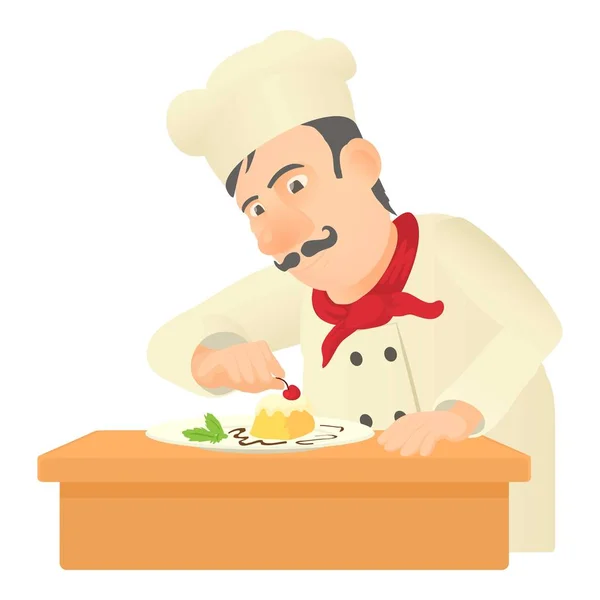 Pastry chef ikon, tecknad stil — Stock vektor