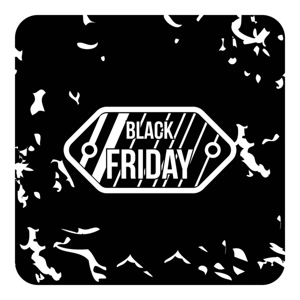 Icono de venta de viernes negro, estilo grunge — Vector de stock