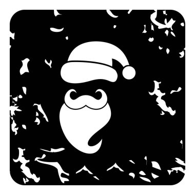 Noel şapka ve sakallı Noel Baba simgesinin