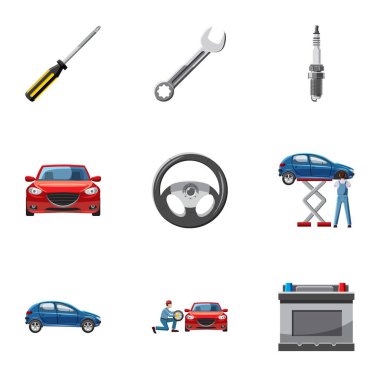 Garaj Icons set, karikatür tarzı